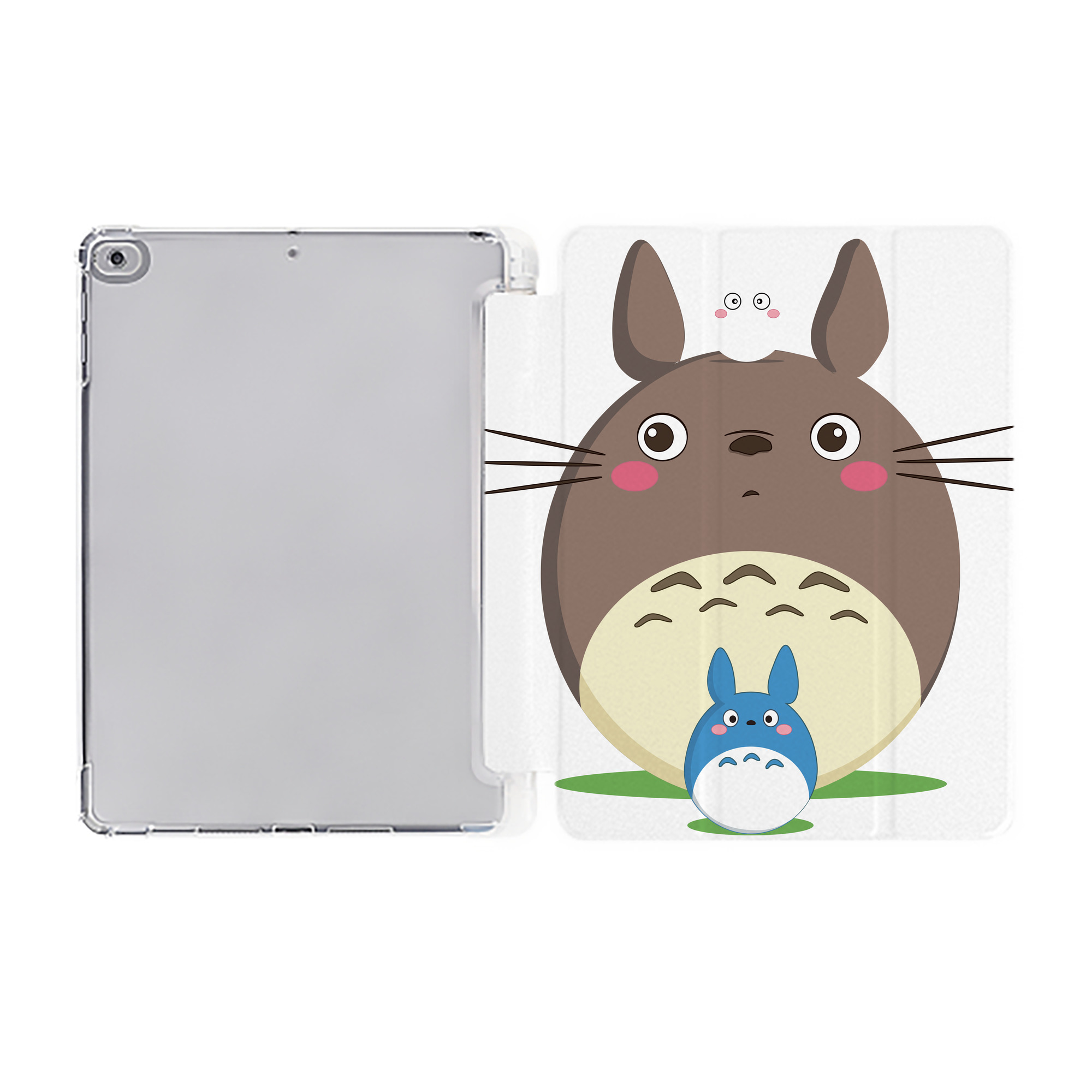 （画像用） となりのトトロ 草壁メイ 草壁サツキ My Neighbor Totoro Satsuki Kusakabe Mei Kusakabe IPad ケース ペン収納付き 三つ折りスタンド PUレザー×シリコン 対応機種9.5/10.5/10.9インチ